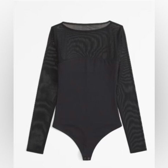 Abercrombie & Fitch - Long sleeve Mesh Bodysuit - Black. Size: XXS. NWT. (1699) - Picture 12 of 13